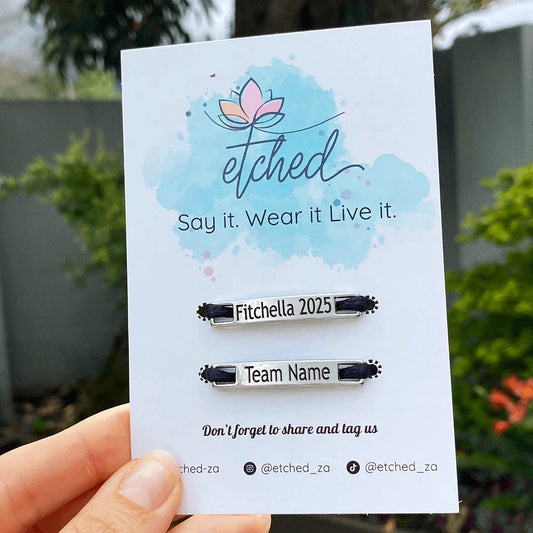 Fitchella 2025, Team Name - Shoe Tag - etched
